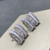 CLIC H SILVER DIAMOND EARRINGS
