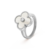 CLOVER SILVER MOP DIAMOND RING