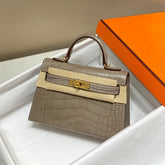 HERMES 25S MINI KELLY 19 IN MOCHA BROWN CALFSKIN GOLD HARDWARE - PRE ORDER