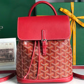 ALPIN MINI BACKPACK 21 IN CLASSIC RED LAMBSKIN AND GOYARDINE CANVAS