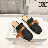 LW GATE BELTED MULE BLACK DENIM