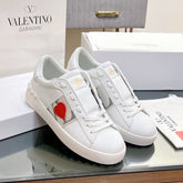 VALENTINO 25S GARAVANI ROCKSTUD UNTITLED SNEAKERS IN WHITE LAMBSKIN