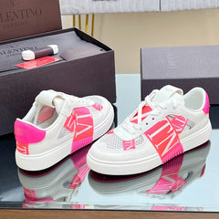 VALENTINO 25S GARAVANI VL7N SNEAKERS IN WHITE MIX PINK LAMBSKIN