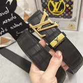 LV 25S BELT 38 MM IN BLACK CALFSKIN 593268