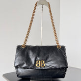 MONACO SMALL BAG 28 IN BLACK ARENA CALFSKIN GOLD HARDWARE
