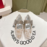 MARY JANES IN BEIGE VELVET WITH CRYSTAL EMBELLISHED STRAP