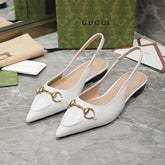 GG Flat Sandals white