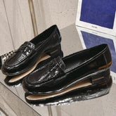 SOHO FLAT LOAFER IN BLACK GLOSSY CALFSKIN