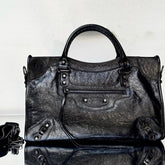 LE CITY BAG IN BLACK LEATHER