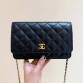 CHANEL 25S MINI FLAP BAG 19 IN BLACK CALFSKIN GOLD HARDWARE