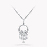 BUTTERFLY CHANDELIER CLASSIC SILVER DIAMOND NECKLACE