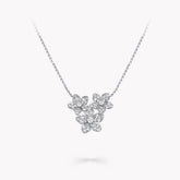 WILD FLOWER SILVER DIAMOND CLUSTER NECKLACE