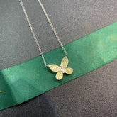 BUTTERFLY YELLOW DIAMOND PAVED NECKLACE