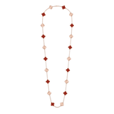 CLOVER 20 MOTIF CARNELIAN 86CM NECKLACE