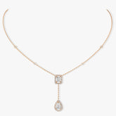 MY TWIN DIAMOND PINK GOLD TIE NECKLACE
