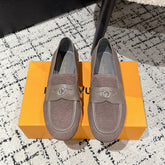 LV LOAFER 25S IN DUSTY ROSE BROWN SUEDE AND CALFSKIN