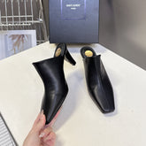 YSL 25S HIGH-HEEL SANDALS 75 MM IN BLACK LAMBSKIN