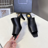 YSL 25S HIGH-HEEL SANDALS 75 MM IN BLACK LAMBSKIN