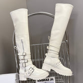 DIOR D-FIGHT BOOT 25S IN WHITE CALFSKIN WITH SILVER HARDWARE
