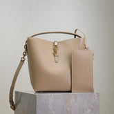 YSL 25S LE 5 À 7 BUCKET 26 IN NUDE CALFSKIN GOLD HARDWARE