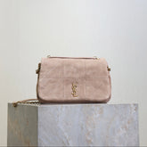 YSL 25S JAMIE 4.3 MINI 20 IN DUSTY ROSE BEIGE SUEDE GOLD HARDWRE