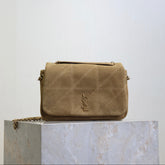 YSL 25S JAMIE 4.3 MINI 20 IN CARAMEL COGNAC SUEDE GOLD HARDWRE