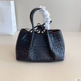 SMALL PINACOTECA TOTE BAG 25 IN BLACK CALFSKIN