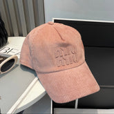 MM BASEBALL CAP IN PEACHY PINK VELVET