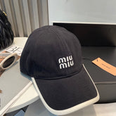 MM BASEBALL CAP IN BLACK AND WHITE FABRIC STYLE 2