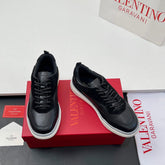 VALENTINO 25S RUNBOOT SNEAKERS IN BLACK SUEDE AND LAMBSKIN