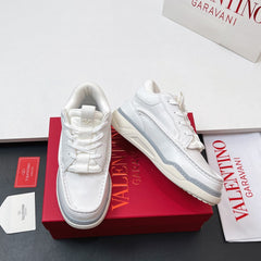 VALENTINO 25S RUNBOOT SNEAKERS IN WHITE LAMBSKIN