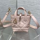 DIOR 25S ALWAYS MINI BAG 13 IN LIGHT PINK MACROCANNAGE CALFSKIN GOLD HARDWARE