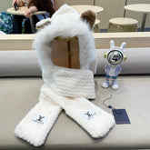 BEANIE HAT IN WHITE WOOL AND LAMB FUR 435076