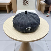 BERET HAT POLKA DOT DARK GRAY 672672