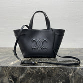 MINI CABAS ANAÏS CUIR TRIOMPHE 21 IN BLACK GRAINED CALFSKIN