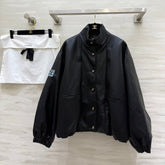 CHANEL 25S STAND-COLLAR LEATHER JACKET 291