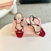 High Heels With Bows Crimson Color Glossy Leather
