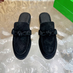 OPEN-BACK LOAFER REALISED IN BLACK SUEDE