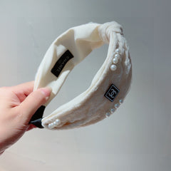 WHITE HAIRBAND WITH PEARL FOR WOMEN 124701
