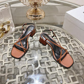 HIGH SANDAL 45MM IN RUSSET BROWN LAMBSKIN