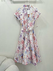 ZIMMER PLEATED DRESS WITH STAND COLLAR 269299