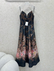 ZIMMERMANN STRAIGHT TUBE DRESS WITH HERRINGBONE PATTERN 269368