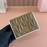 SMALL MATELASSÉ NAPPA LEATHER WALLET BROWN