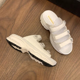 MULES 25S LOGO IN WHITE LAMBSKIN