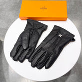 GLOVES IN BLACK DEERSKIN AND FLEECE LINING 228487