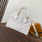 LV 25S ONTHEGO PM BAG 25 IN BEIGE DREAM EMBOSSED TEXTURED CALFSKIN