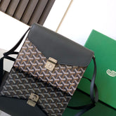 CHYPRE WALLET-POUCH 21 IN BLACK GOYARDINE CANVAS AND CALFSKIN