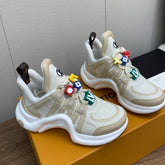 LV ARCHLIGHT SNEAKER BEIGE MIX CAMEL BROWN CALFSKIN