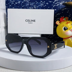 TRIOMPHE SQUARE SUNGLASS 566743 IN BLACK ACETATE GRADIENT SMOKE LENSES