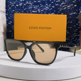 CAT EYE SUNGLASSES 571646 IN BLACK ACETATE LIGHT BROWN LENS